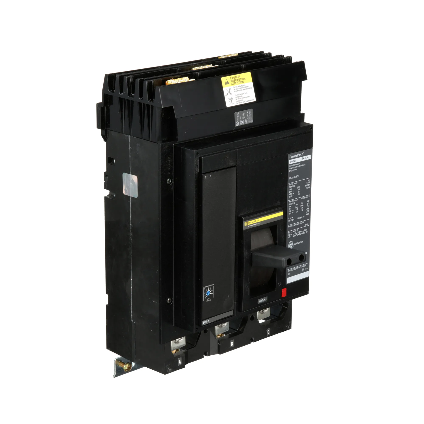 Square D MGA36800 Circuit Breaker | 600V 800A 3P 35kA@480V I-Line Plug-In Powerpact MGA