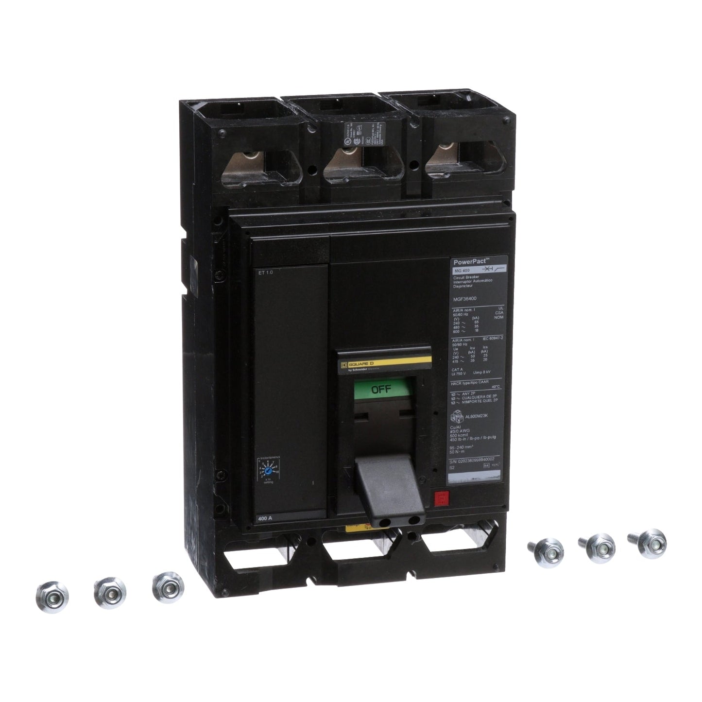 Square D MJF36600SA Circuit Breaker | 600V 600A 3P 65kA@480V Bolt-On Powerpact