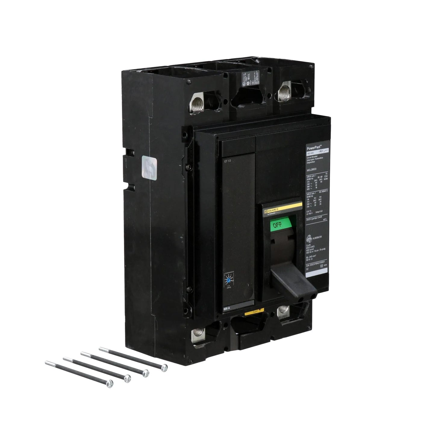 Schneider Electric MGL26600 Circuit Breaker | 600V 600A 2P 35kA@480V Feed-Thru Powerpact