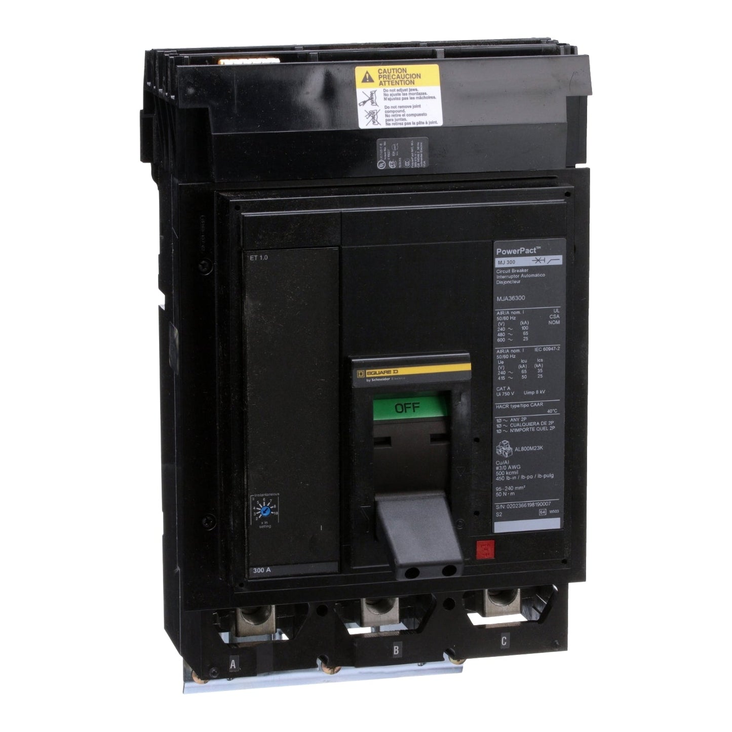 MJA36300YP - Square D I-Line Style Plug-In 600V 300A 3 pole circuit breaker 65kA@480V - Essential Electric Supply