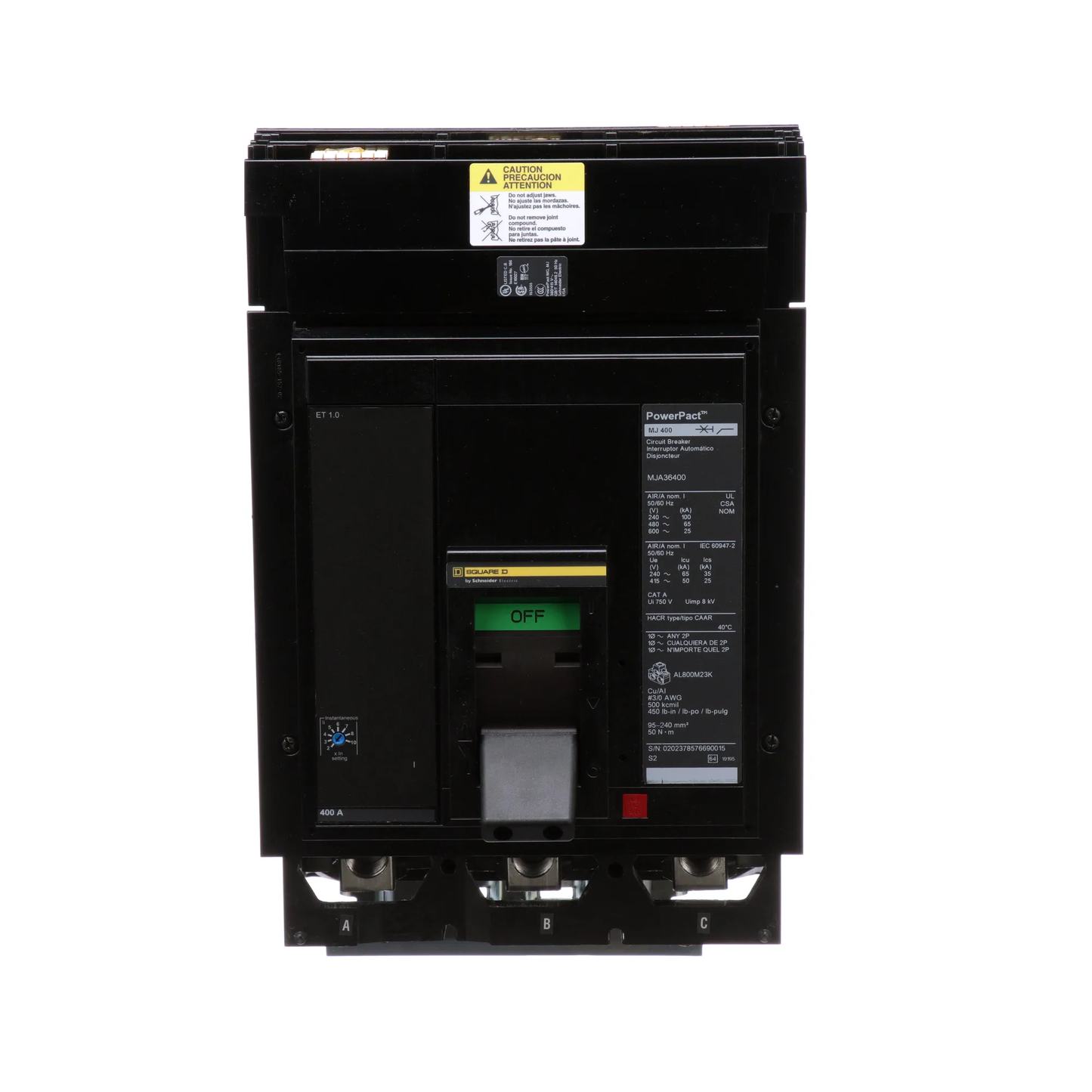 Square D MJA36400 Circuit Breaker | Powerpact MJA 600V 400A