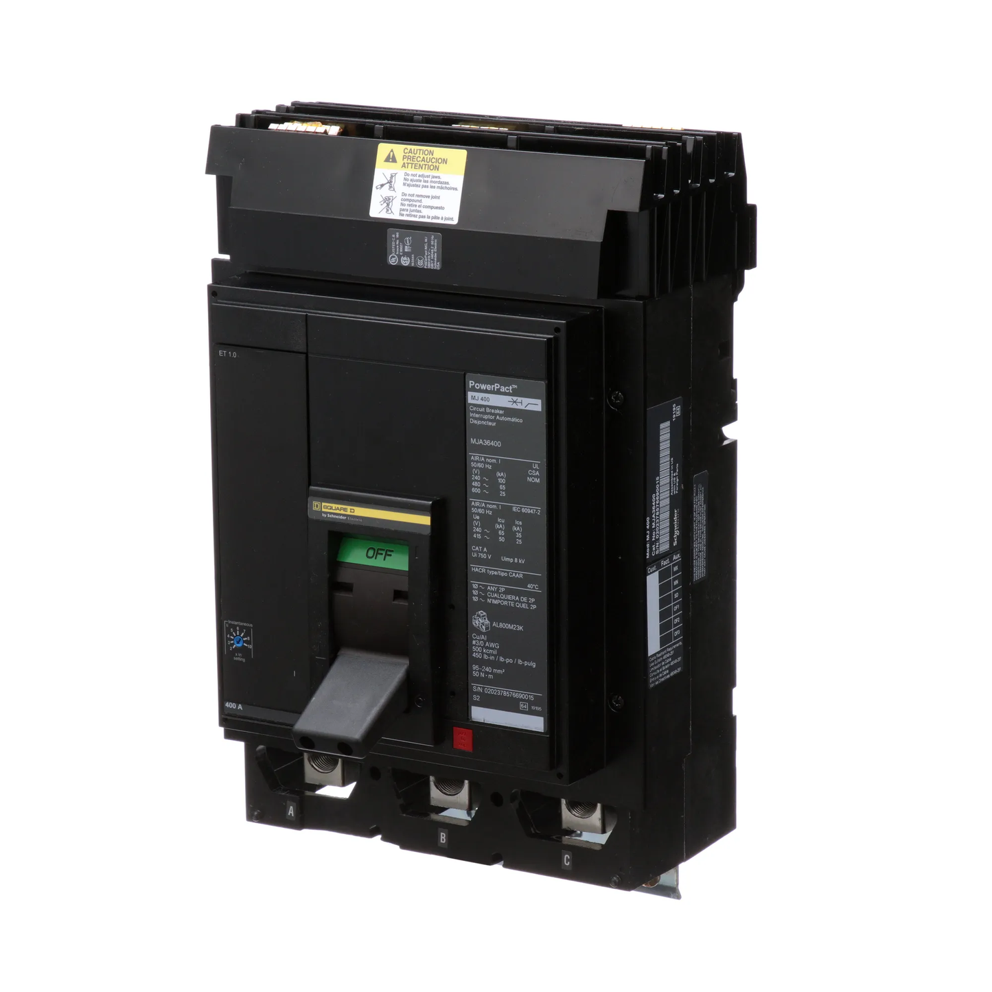 Square D MJA36400 Circuit Breaker | Powerpact MJA 600V 400A
