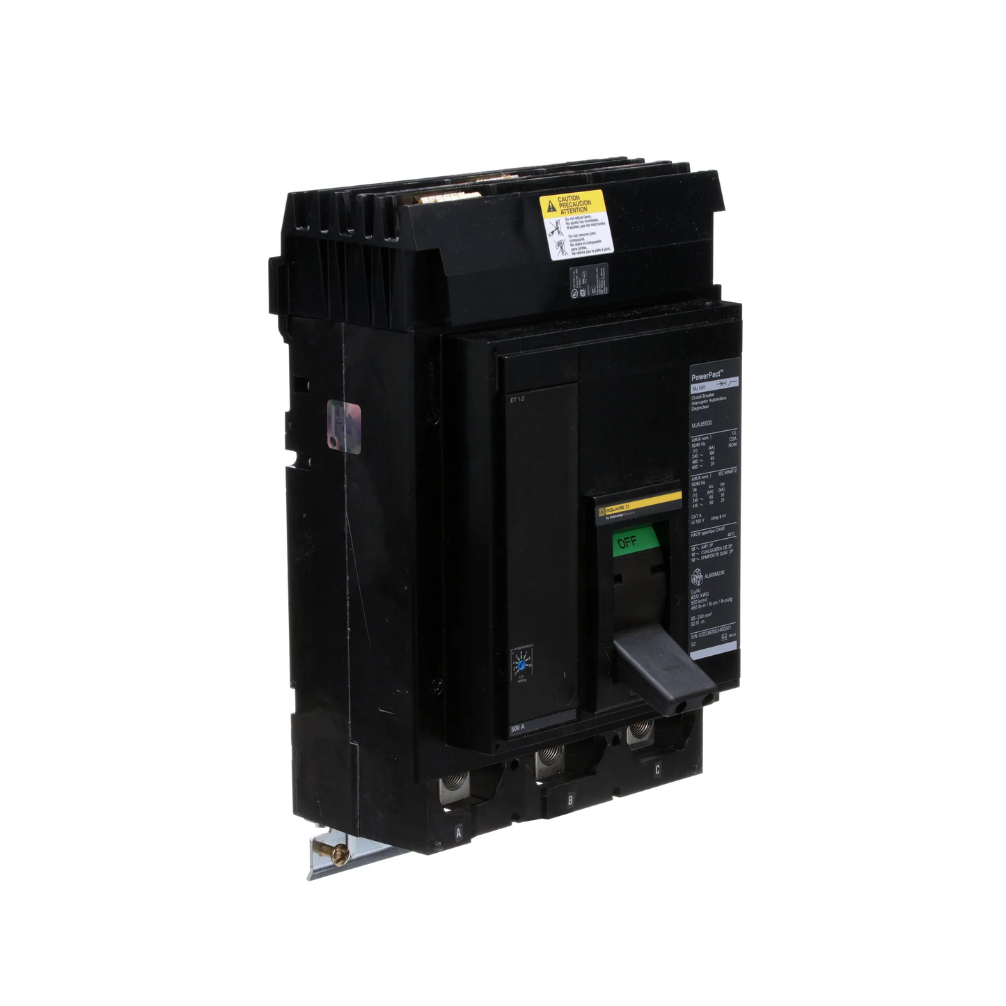 Square D MJA36500 Molded Case Circuit Breaker | 600V 500A 3P 65kA@480V Powerpact