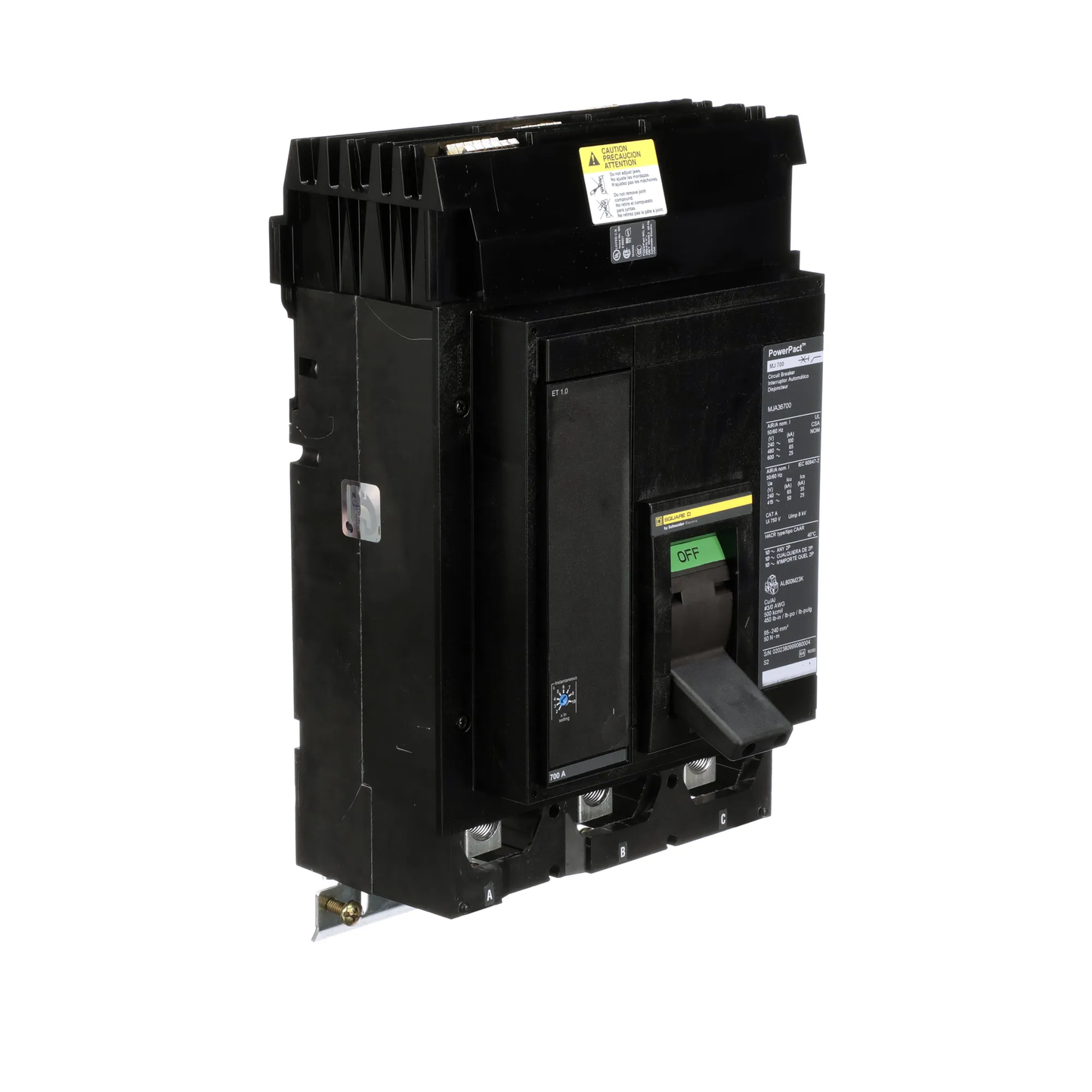 Square D MJA36700 Circuit Breaker | 600V 700A 3P 65kA@480V Powerpact MJA
