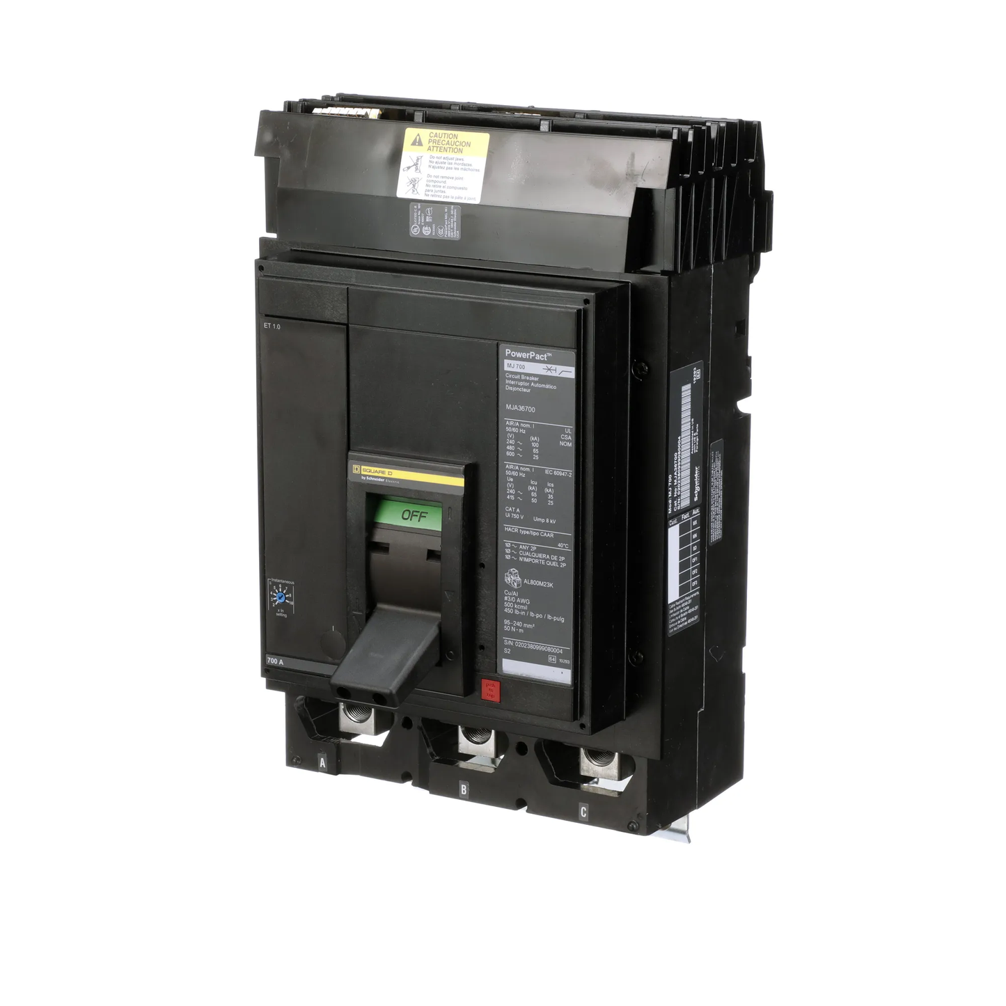Square D MJA36700 Circuit Breaker | 600V 700A 3P 65kA@480V Powerpact MJA
