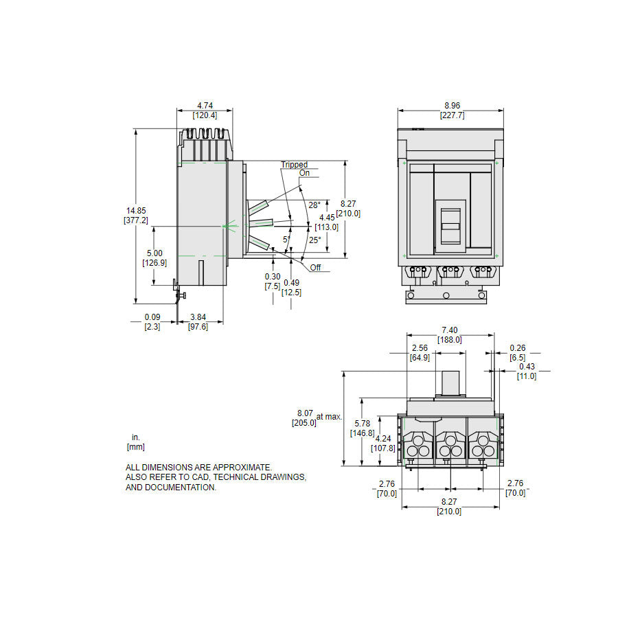 Square D MJA36700 Circuit Breaker | 600V 700A 3P 65kA@480V Powerpact MJA