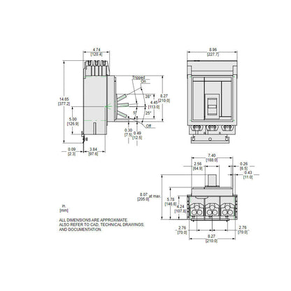 Square D MJA36700 Circuit Breaker | 600V 700A 3P 65kA@480V Powerpact MJA