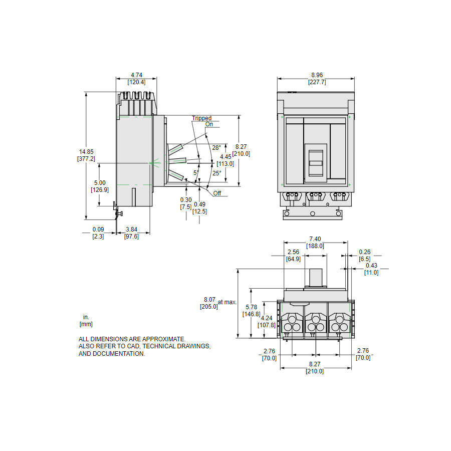 Square D MJA36800 Circuit Breaker | 600V 800A 3P 65kA@480V Powerpact