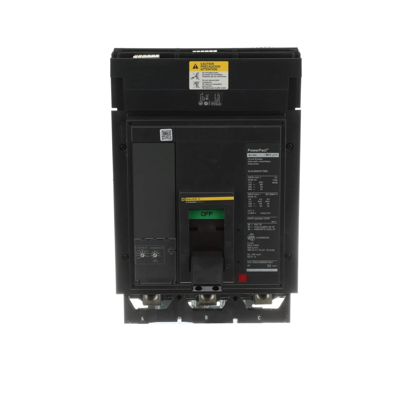 Square D MJA36800E10 Circuit Breaker | 600V 800A 3P Solid State