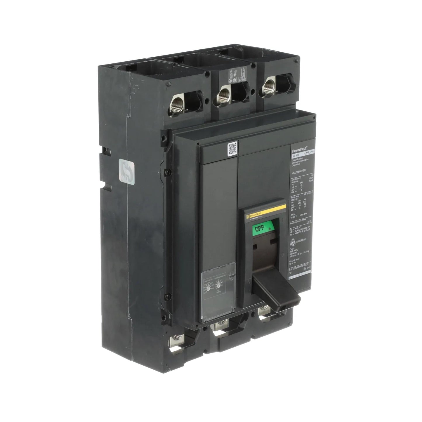 Schneider Electric MJL36800E10 Molded Case Circuit Breaker | 600V 800A 3P 65kA@480V Feed-Thru Powerpact