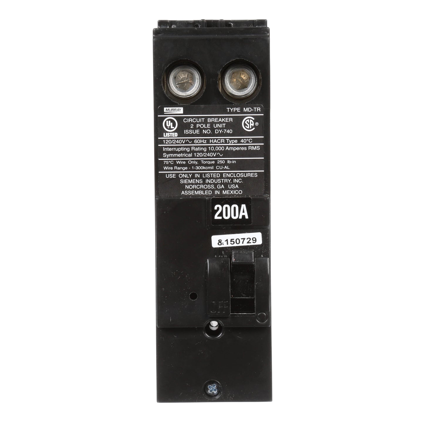 Siemens MPD2200R Circuit Breaker | MD Series MD-T 240V 200A