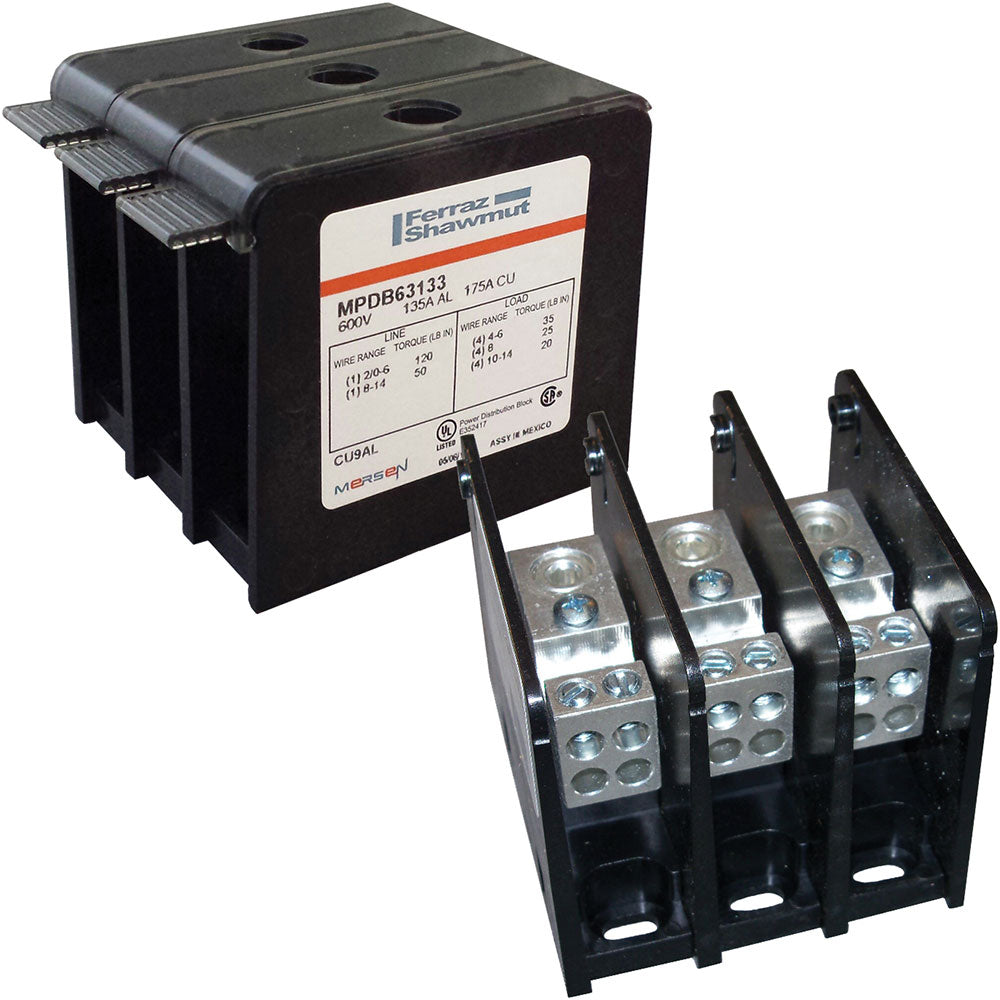Mersen MPDB63133 Power Distribution Block | 1000V 175A 3-Pole