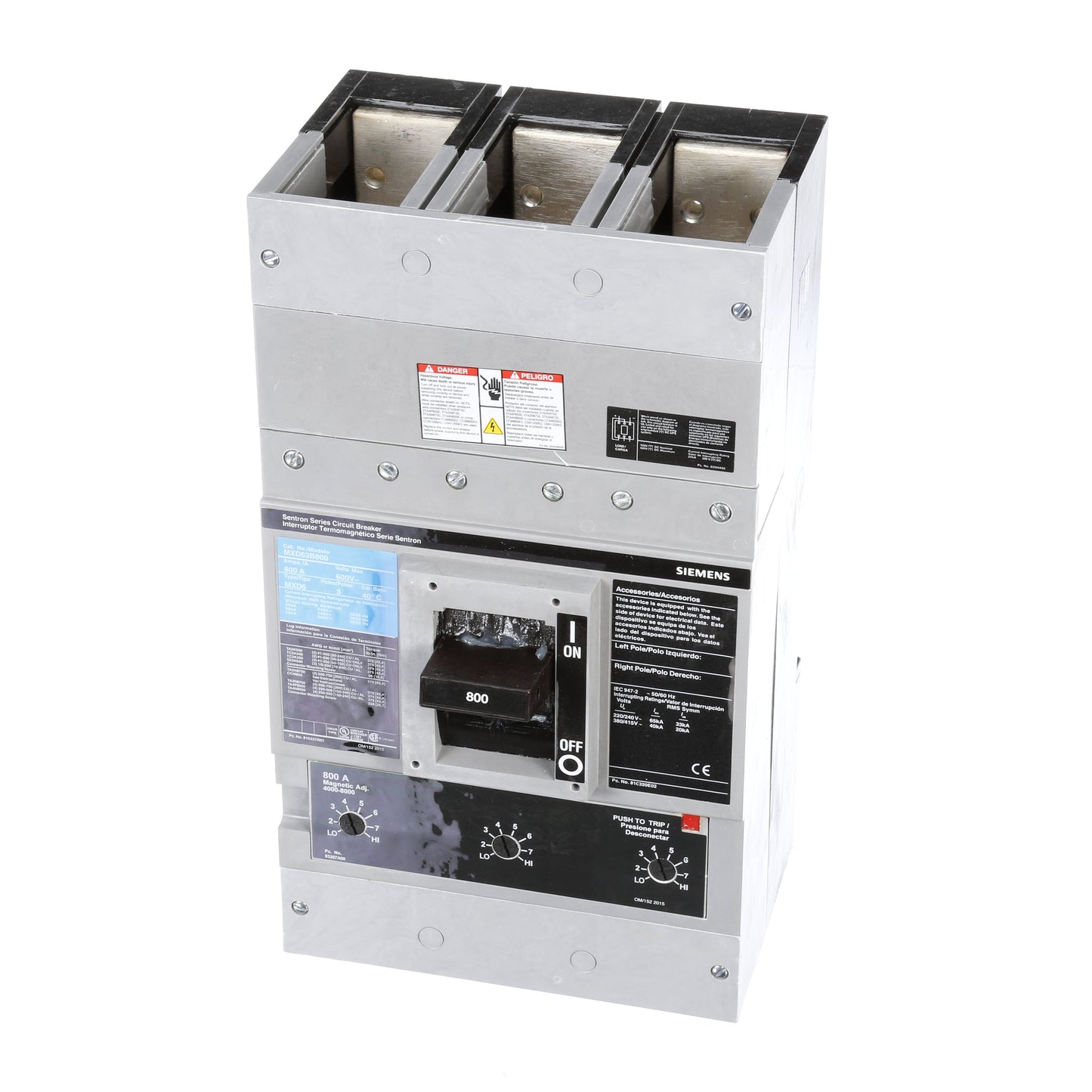 Siemens MXD63B800 Molded Case Circuit Breaker | 600V 800A 3P 50kA@480V Bolt-On Sentron Series