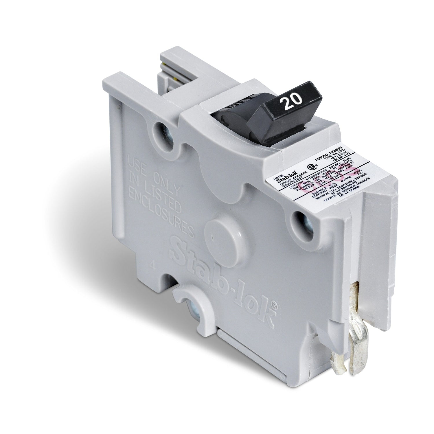 NA20 - Federal Pioneer Plug-In 120V 20A 1 pole circuit breaker 10kA@120V - Essential Electric Supply