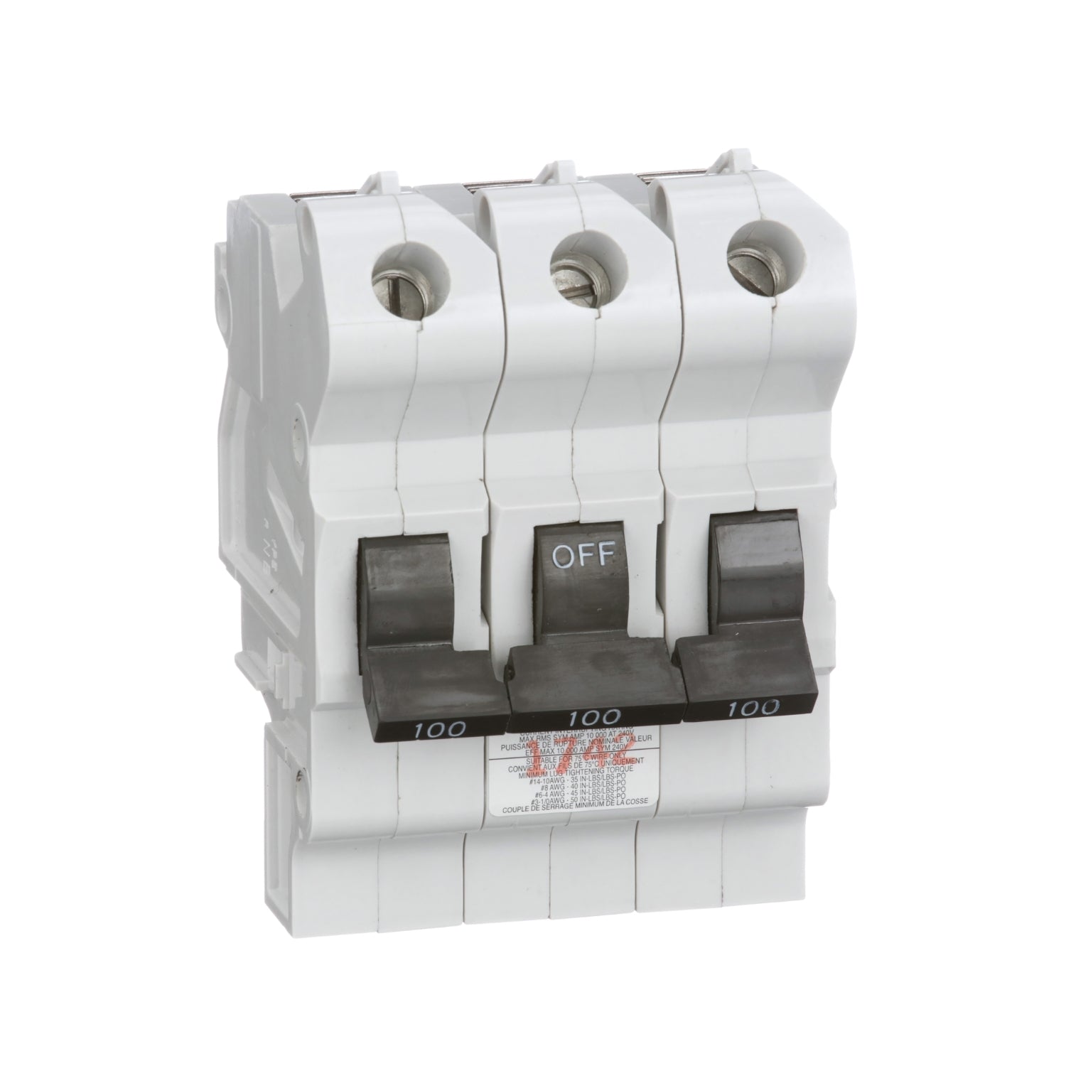 NA3P100 - Federal Pioneer Plug-In 240V 100A 3 pole circuit breaker 10kA@240V - Essential Electric Supply