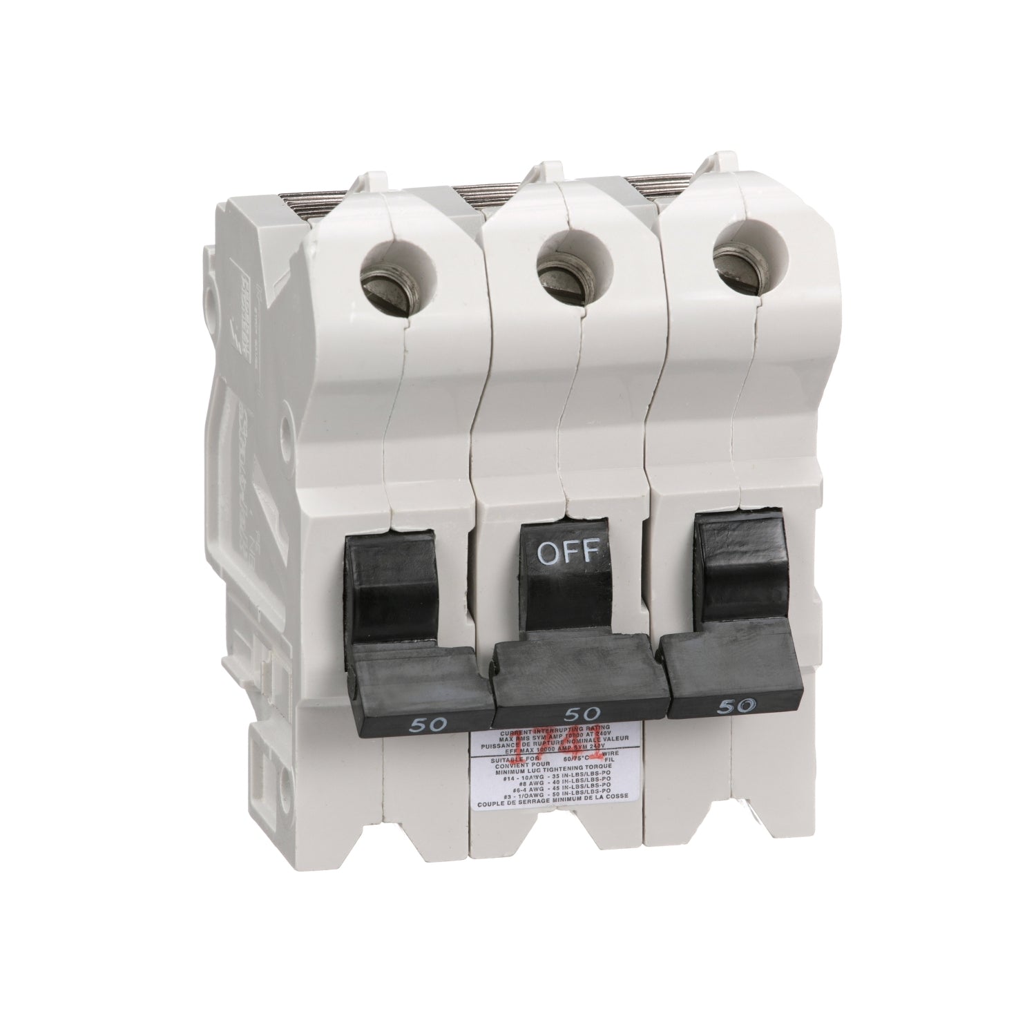 NA3P50 - Federal Pioneer Plug-In 240V 50A 3 pole circuit breaker 10kA@240V - Essential Electric Supply