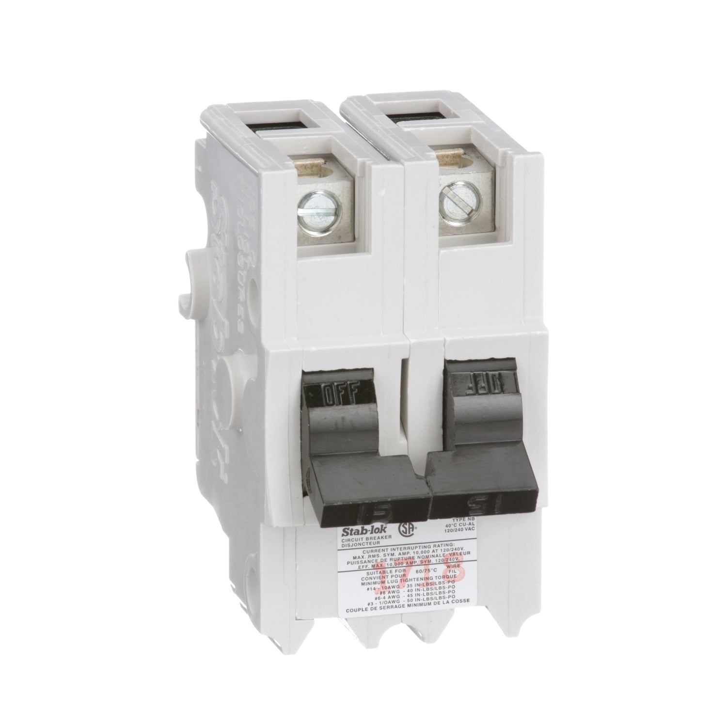 NB220 - Federal Pioneer Bolt-On 240V 20A 2 pole circuit breaker 10kA@240V - Essential Electric Supply