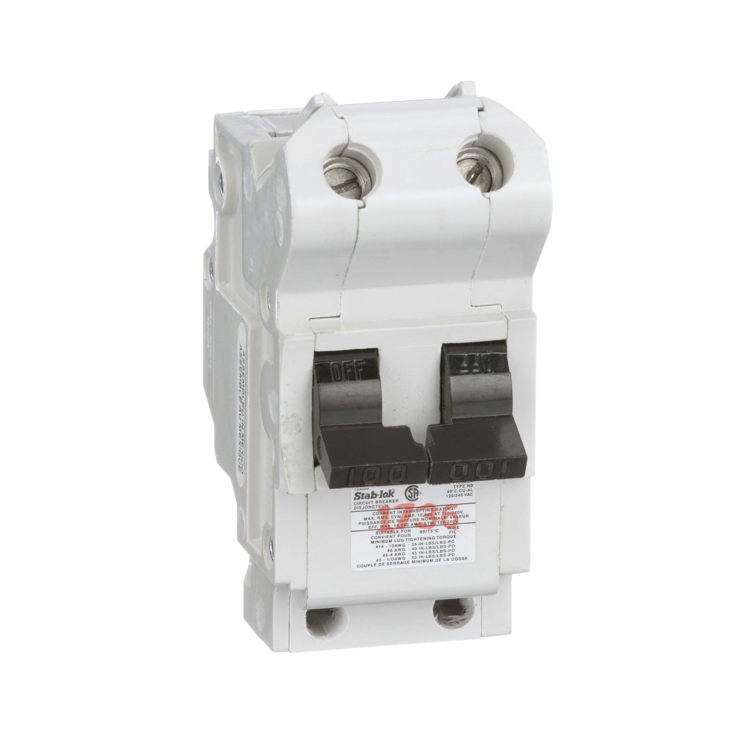 NB2P125 - Federal Pioneer Bolt-On 240V 125A 2 pole circuit breaker 10kA@240V - Essential Electric Supply