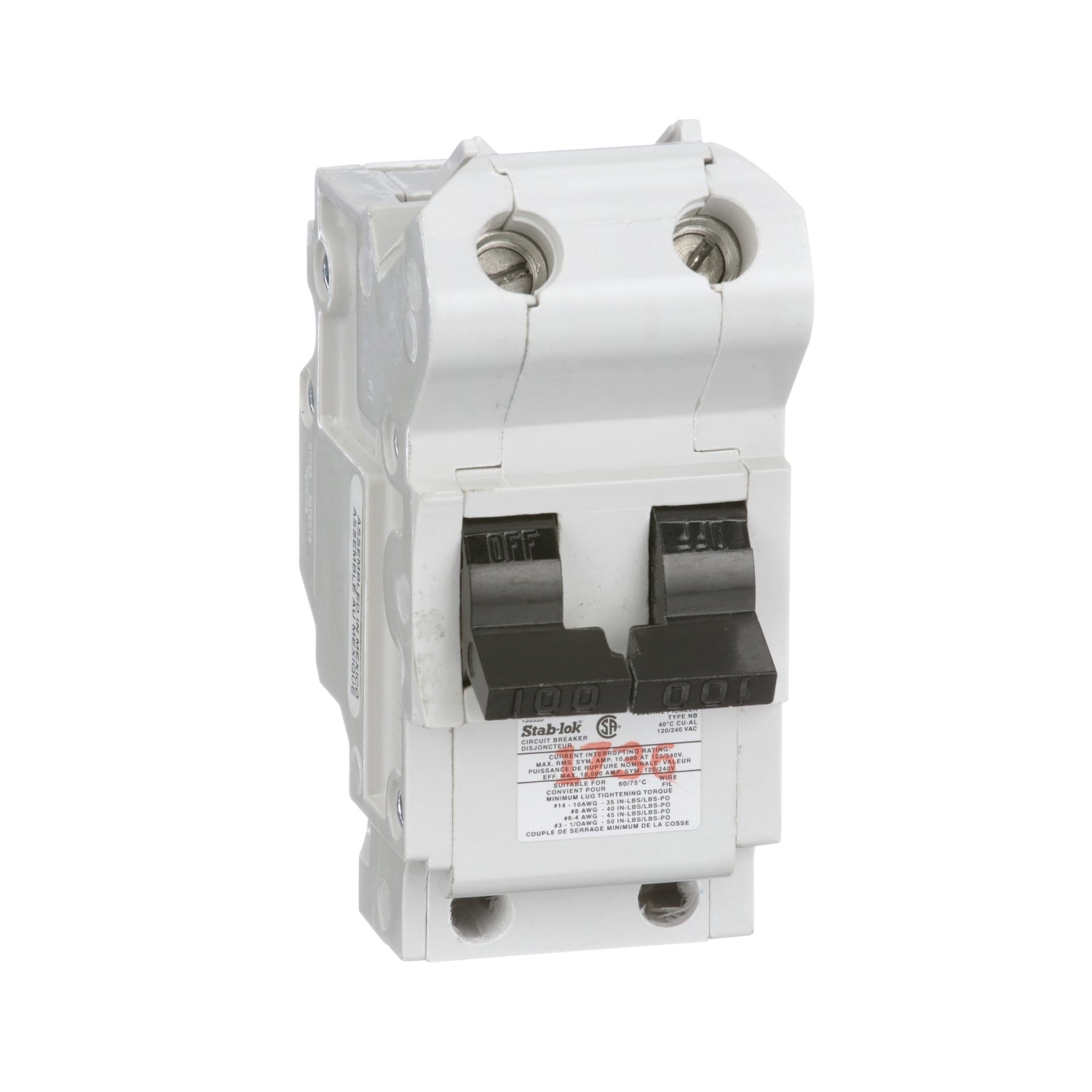 NB2P125 - Federal Pioneer Bolt-On 240V 125A 2 pole circuit breaker 10kA@240V - Essential Electric Supply