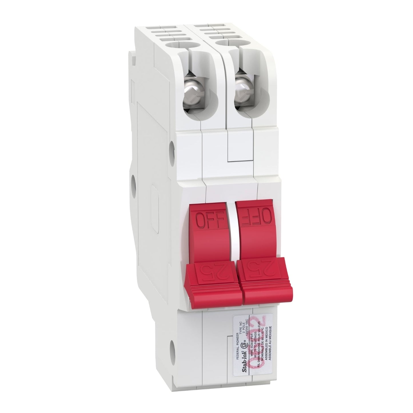 NC0225 - Federal Pioneer Plug-In 240V 25A 2 pole circuit breaker 10kA@240V - Essential Electric Supply