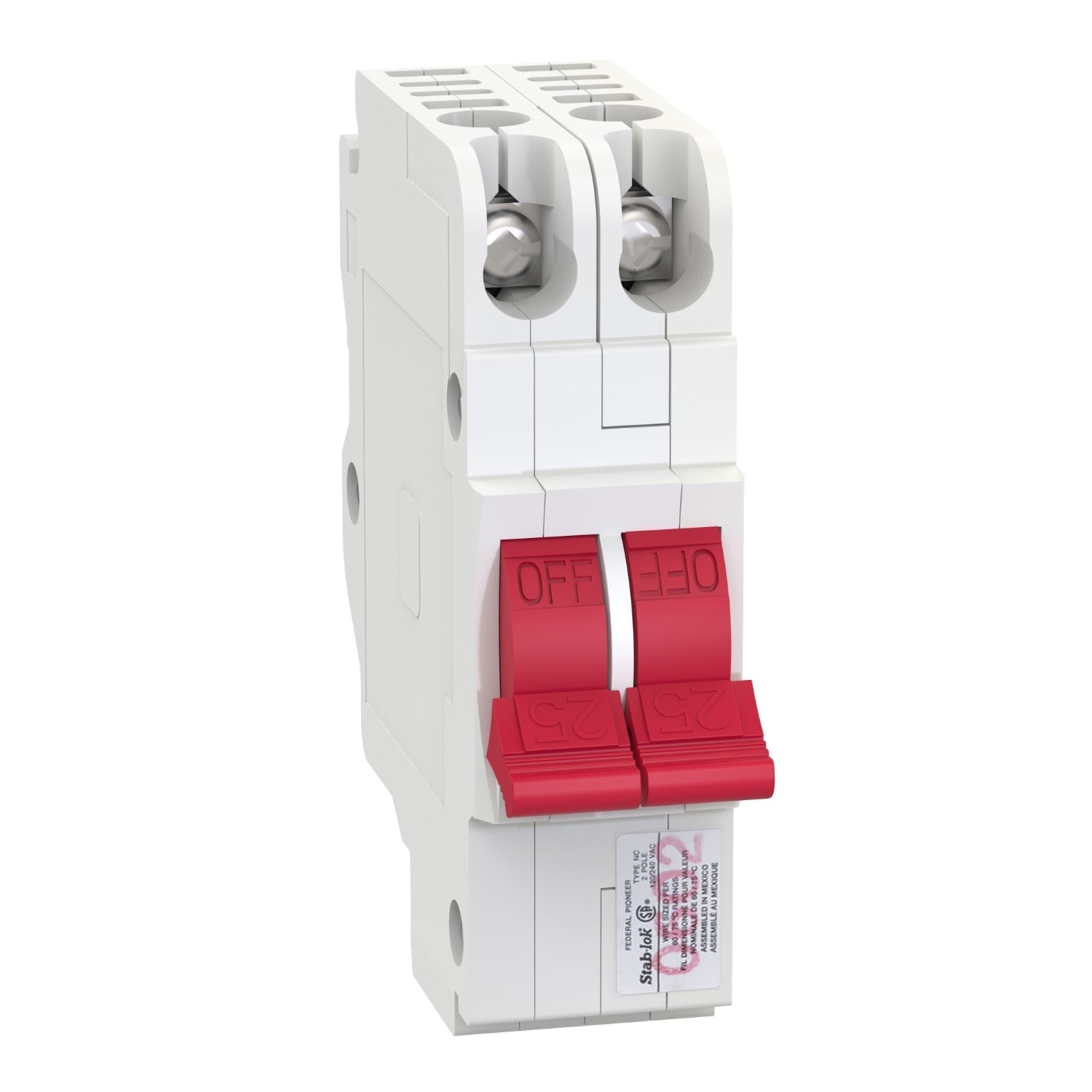 NC0225 - Federal Pioneer Plug-In 240V 25A 2 pole circuit breaker 10kA@240V - Essential Electric Supply