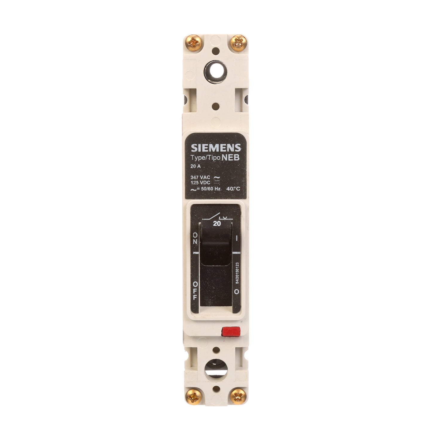 Siemens NEB1B020B Circuit Breaker | 277V 20A 1P 35kA@277V Bolt-On NEB Series