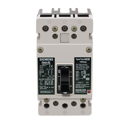 Siemens NEB3B100B Circuit Breaker | 600V 100A 3P 35kA@480V Bolt-On NEB Series