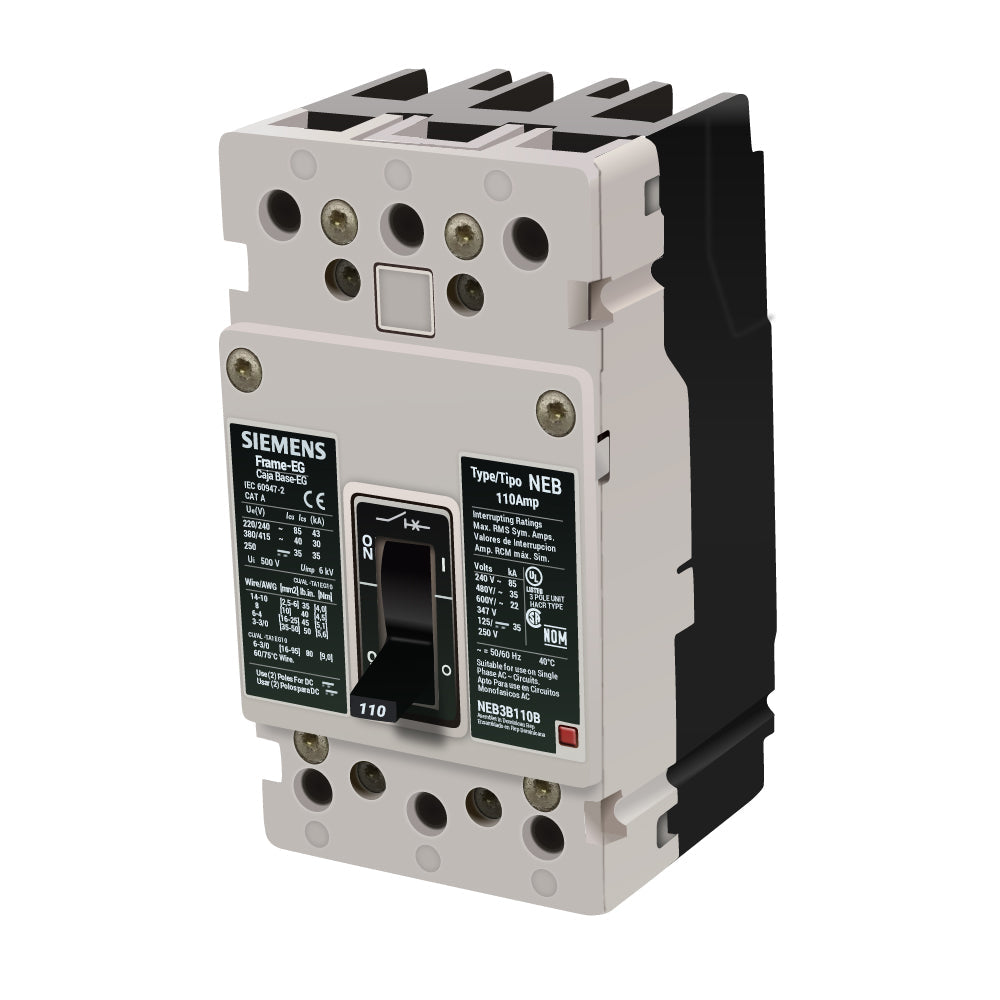 Siemens NEB3B110B Circuit Breaker | 600V 110A 3P 35kA@480V Bolt-On NEB Series
