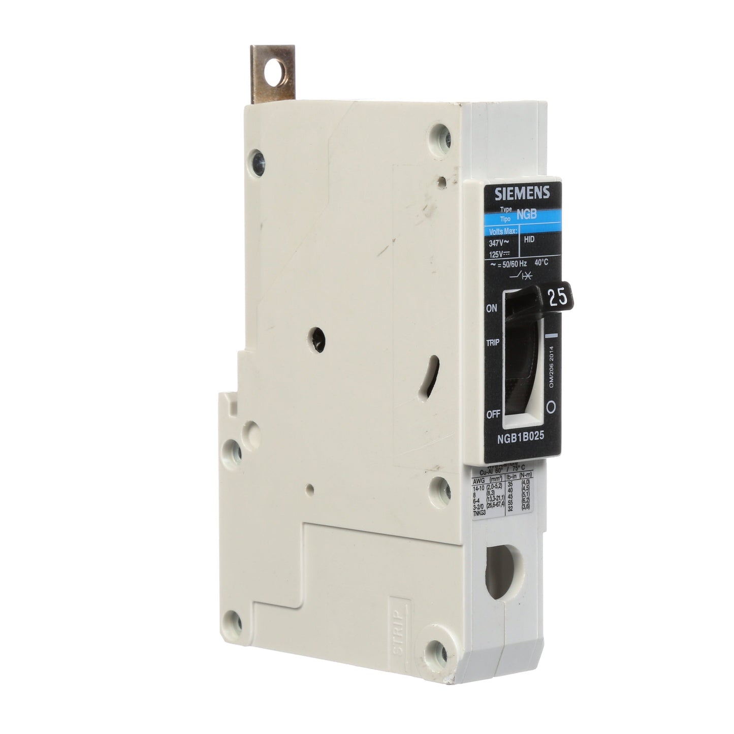 Siemens NGB1B025B Circuit Breaker | 347V 25A 1P 25kA@277V Bolt-On VL Series
