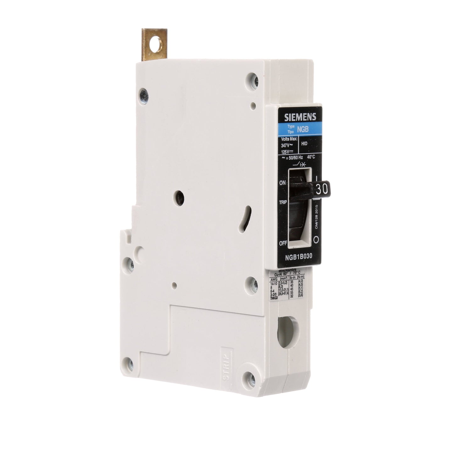 Siemens NGB1B030B Circuit Breaker | 347V 30A 1 Pole 25kA@277V Bolt-On VL Series