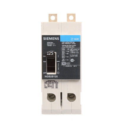 Siemens NGB2B125V Circuit Breaker | 600V 125A 2P 25kA@480V Bolt-On VL Series