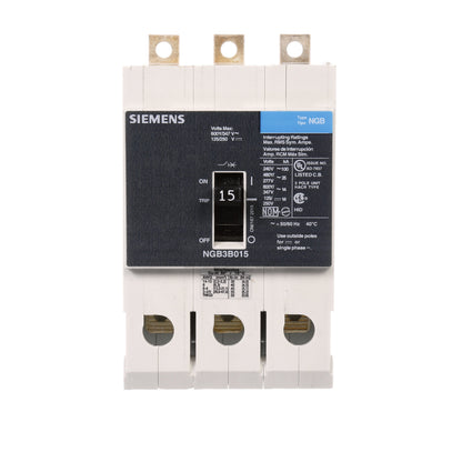 Siemens NGB3B015 Circuit Breaker | 600V 15A 3P 25kA@480V Bolt-On VL Series