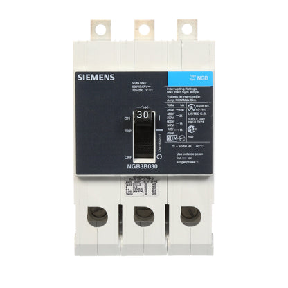 Siemens NGB3B030B Molded Case Circuit Breaker | 600V 30A 3P 25kA@480V Bolt-On VL Series