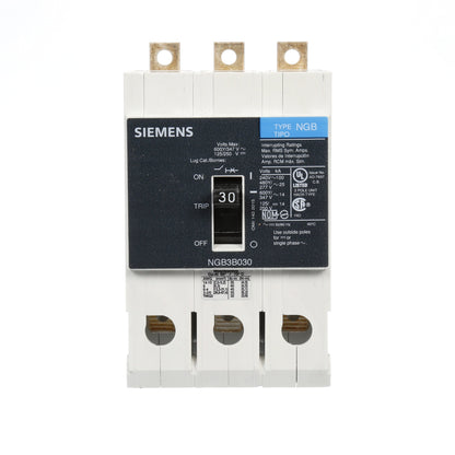 Siemens NGB3B030 Circuit Breaker | 600V 30A 3P 25kA@480V Bolt-On VL Series