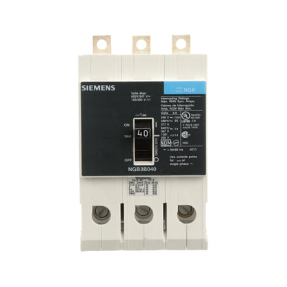 Siemens NGB3B040V Circuit Breaker | 600V 40A 3P 25kA@480V Bolt-On VL Series