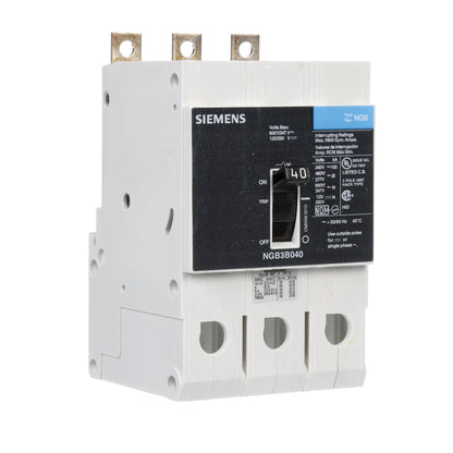 Siemens NGB3B040 Circuit Breaker | 600V 40A 3P 25kA@480V Bolt-On VL Series