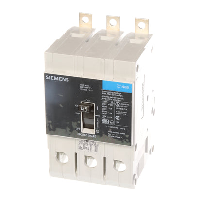 Siemens NGB3B045B Molded Case Circuit Breaker | 600V 45A 3P 25kA@480V Bolt-On VL Series