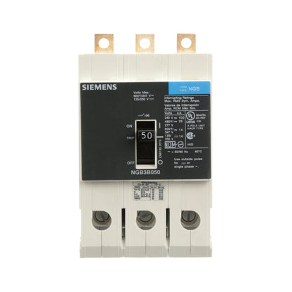 Siemens NGB3B050V Circuit Breaker | 600V 50A 3P 25kA@480V Bolt-On VL Series
