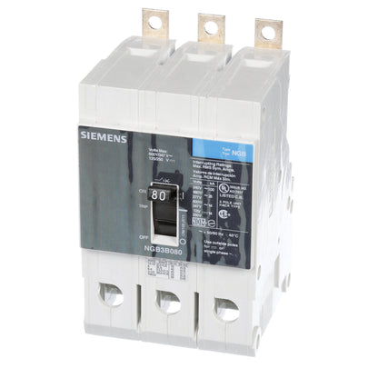 Siemens NGB3B080B Circuit Breaker | 600V 80A 3P 25kA@480V Bolt-On VL Series