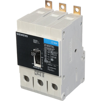 Siemens NGB3B100B Molded Case Circuit Breaker | 600V 100A 3P 25kA@480V Bolt-On VL Series