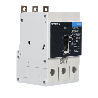 Siemens NGB3B125B Molded Case Circuit Breaker | 600V 125A 3P 25kA@480V Bolt-On VL Series