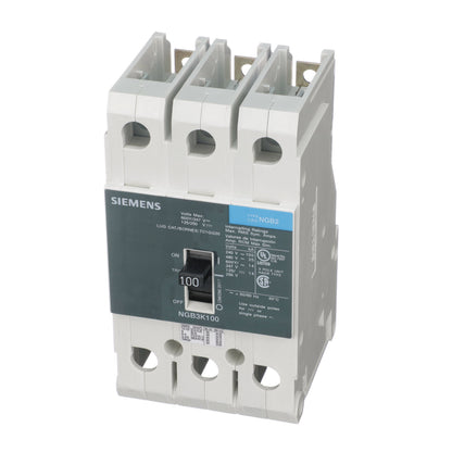 Siemens NGB3K100B Circuit Breaker | 600V 100A 3P 25kA@480V Bolt-On GB2 Series