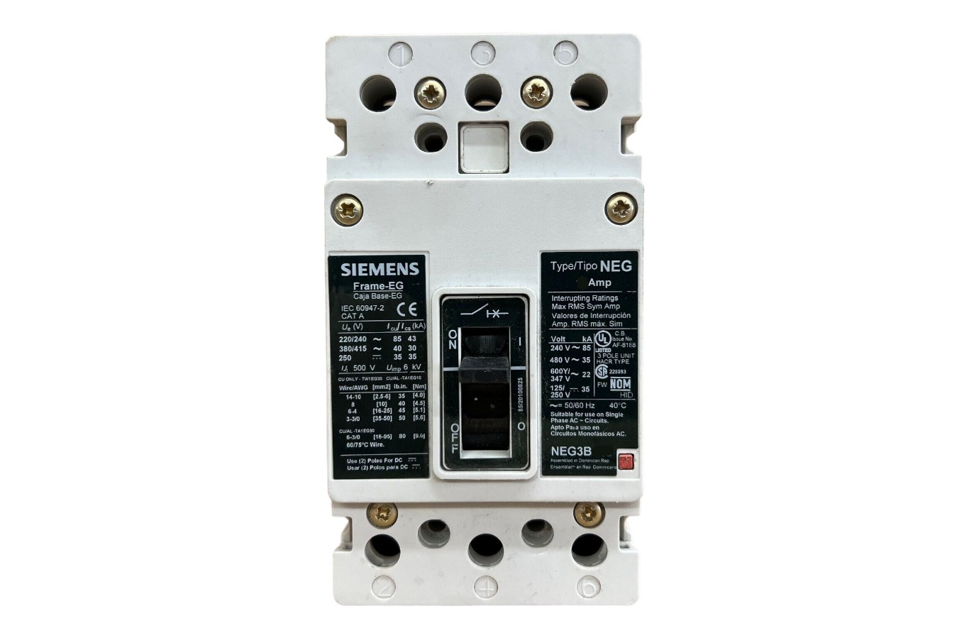 NGB3B035V - Siemens Bolt-On 600V 35A 3 pole circuit breaker 25kA@480V - Essential Electric Supply