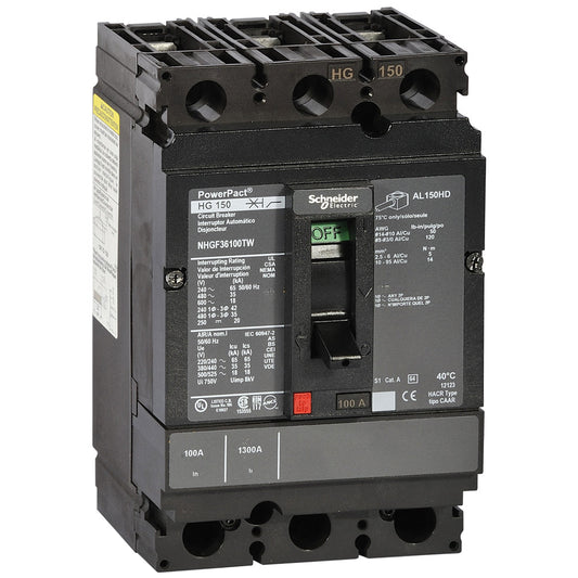 Square D NHGF36040TW Circuit Breaker | 480V 40A 3P 35kA@480V Feed-Thru