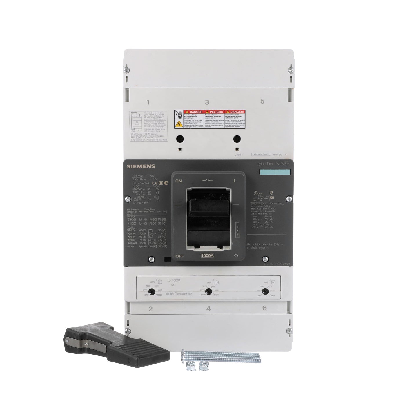 Siemens NNX3B100 Circuit Breaker | 600V 1000A 3P 35kA@480V Bolt-On VL Series