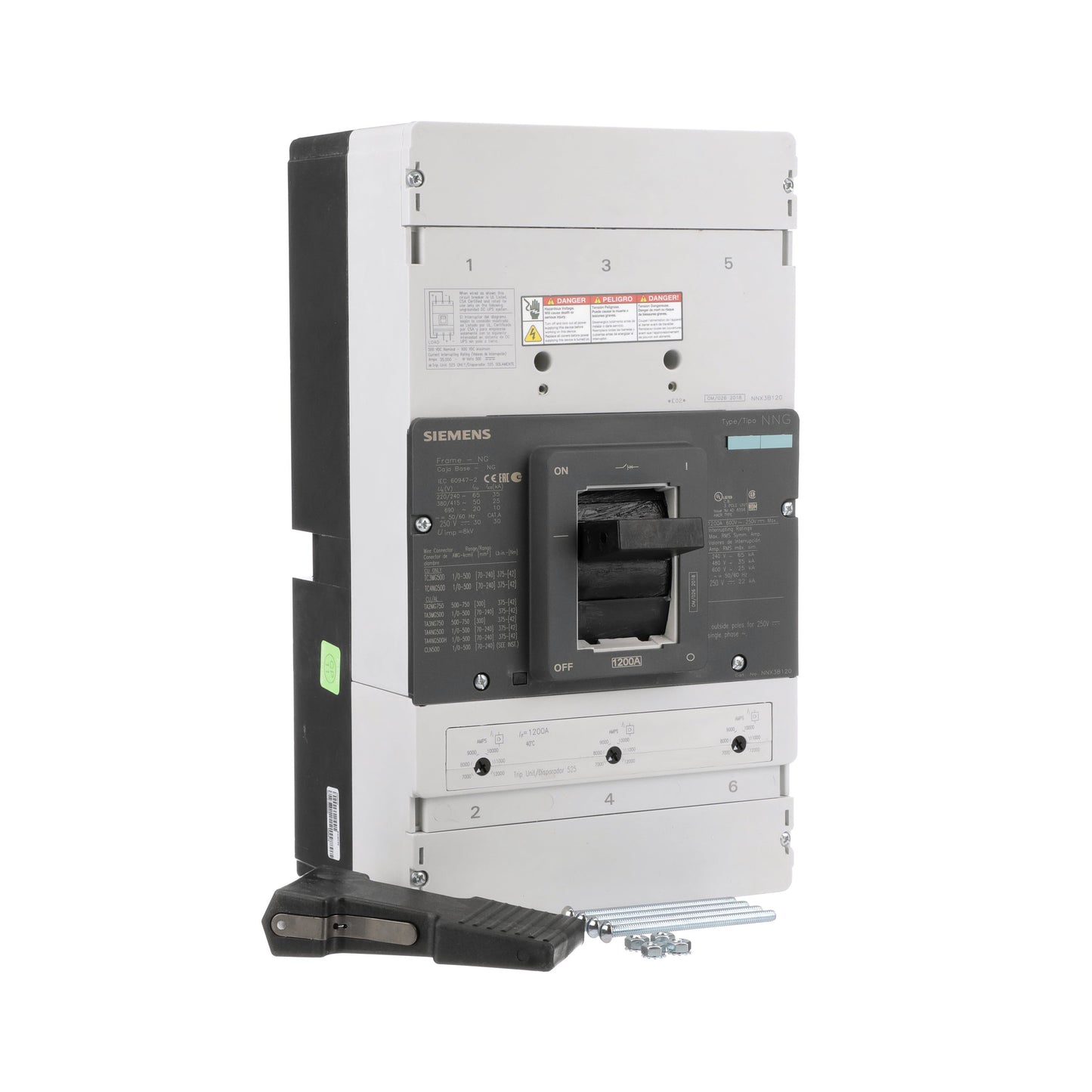 Siemens NNX3B120 Circuit Breaker | 600V 1200A 3P 35kA@480V Bolt-On VL Series