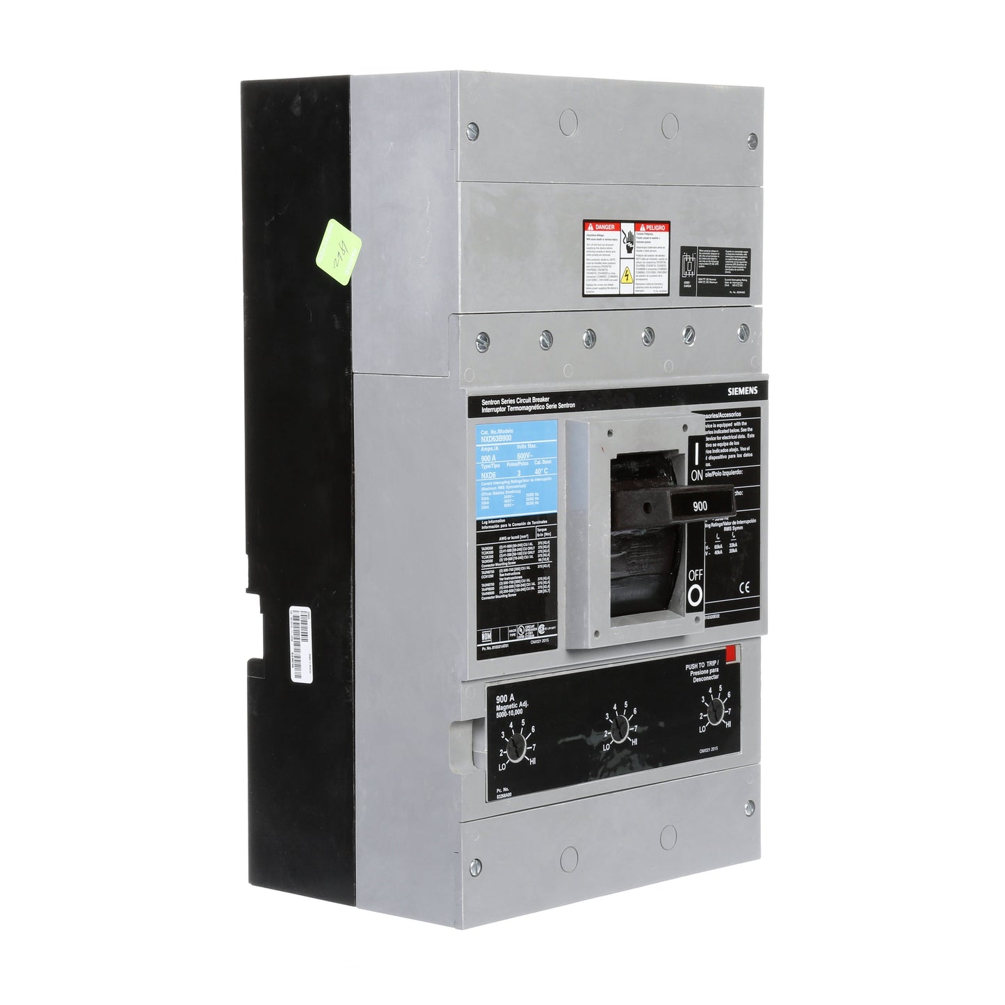 Siemens NXD63B900 Molded Case Circuit Breaker | 600V 900A 3P 50kA@480V Bolt-On Sentron Series