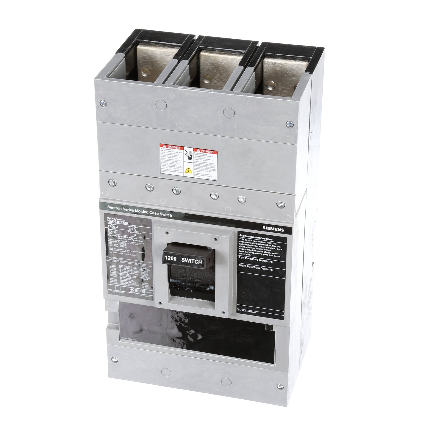 Siemens NXD63S120A Circuit Breaker | 600V 1200A 3P 50kA@480V Bolt-On Sentron Series
