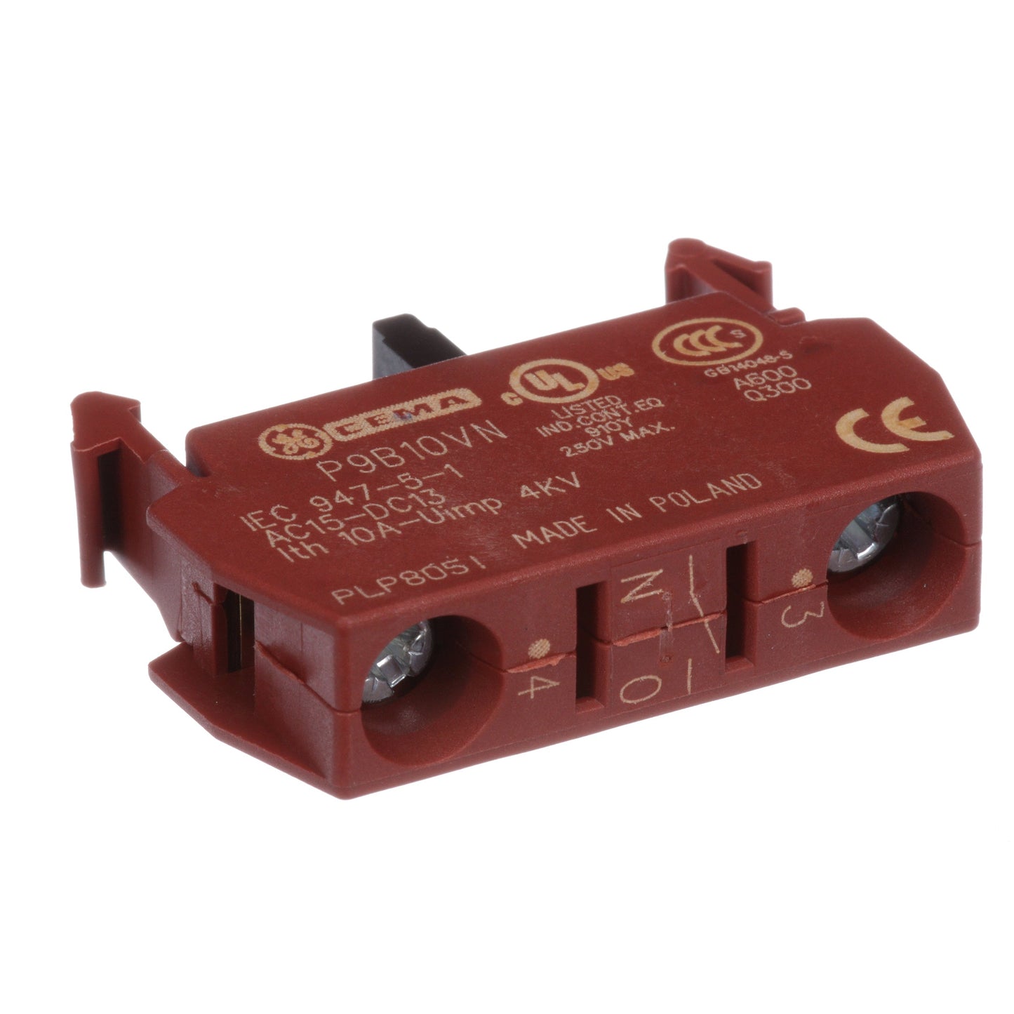 General Electric P9B10VN Motor Control Contact Block