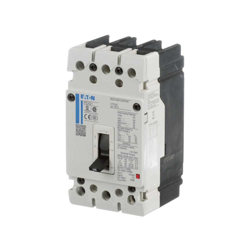 Eaton PDG13G0030TFJ Circuit Breaker | 600V 30A 3P 35kA@480V Bolt-On Power Defense Series